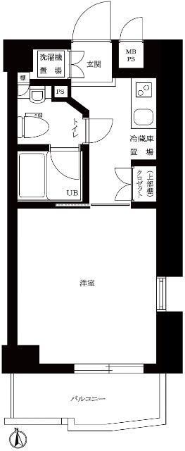 ルーブル大井町弐番館(1K/14階)の間取り写真