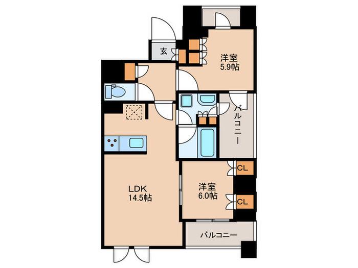 MAISON CHROLO(2LDK/3階)の間取り写真