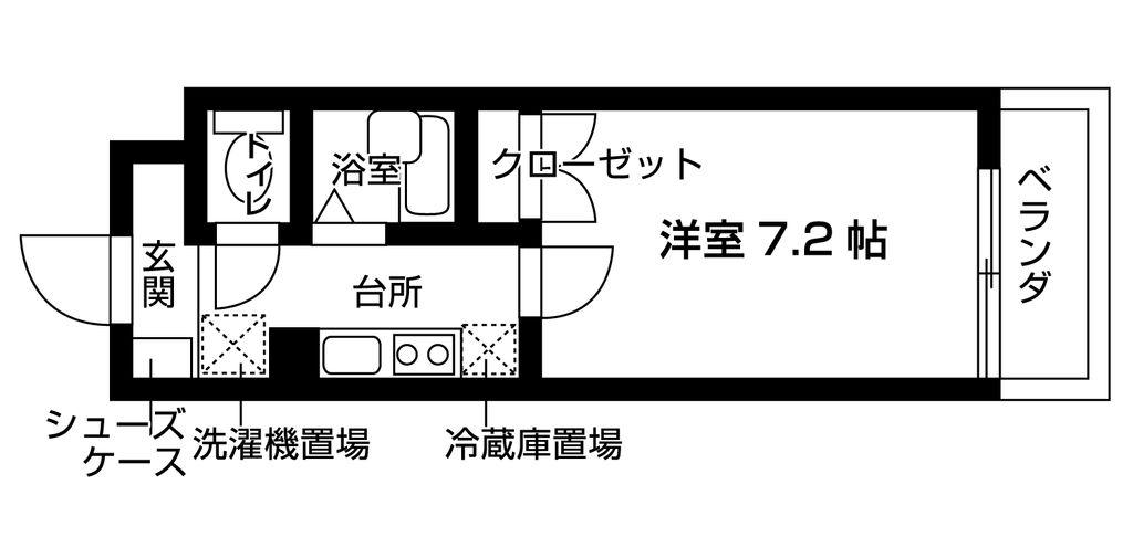 アルファード西落合(1K/4階)の間取り写真