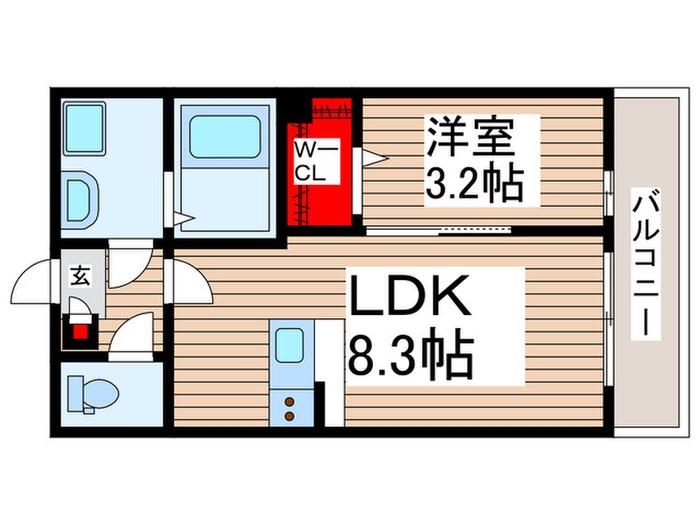 SPROUT流山(1LDK/1階)の間取り写真