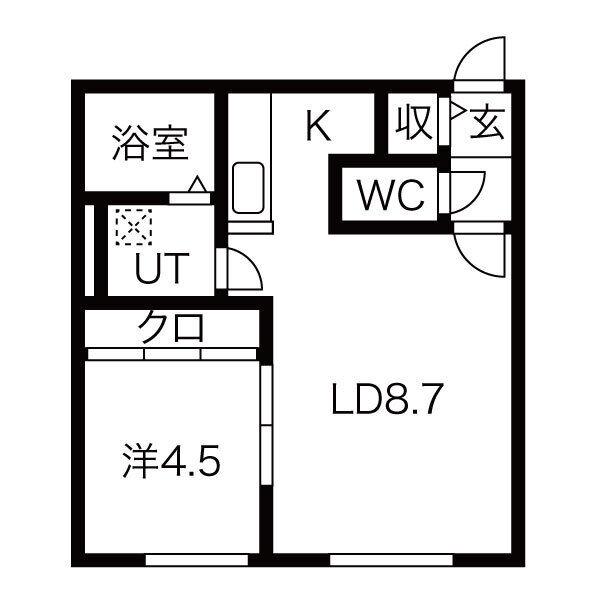 GRANMODE西町南(1LDK/2階)の間取り写真