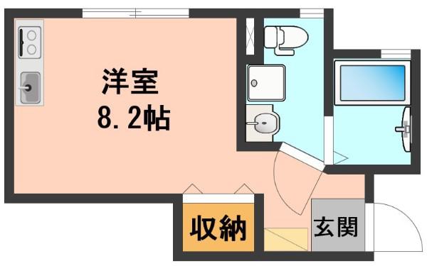 アパートメント藤(ワンルーム/2階)の間取り写真