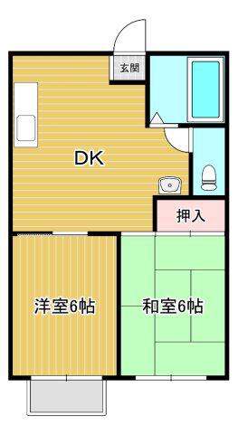 ステータスコーポ(2DK/1階)の間取り写真