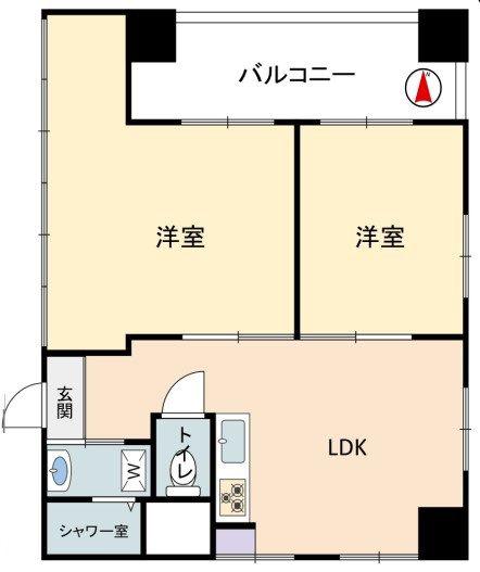 GSハイム新大久保(2LDK/2階)の間取り写真