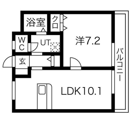 DIVERSITY K(1LDK/2階)の間取り写真