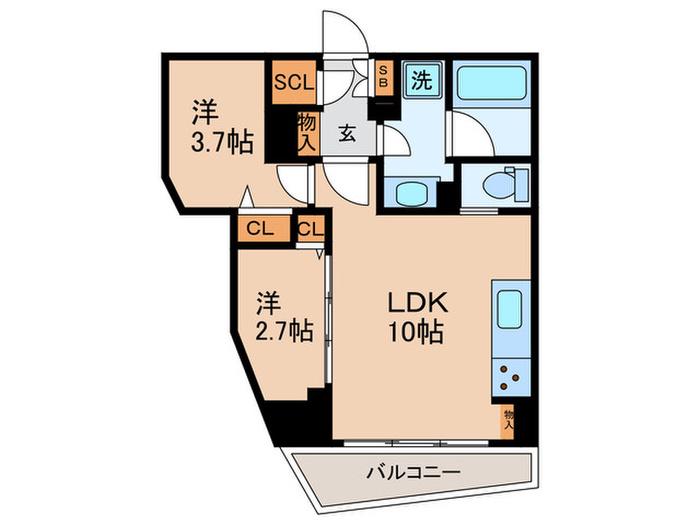 ルミーク文京千石(2LDK/1階)の間取り写真