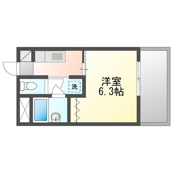 ウィルおもろまち(1K/4階)の間取り写真