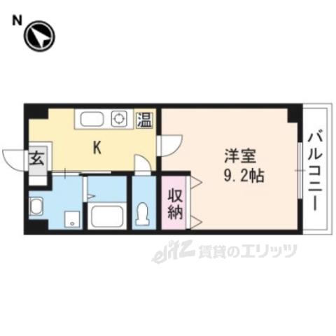 ネオフラッツ野洲(1K/5階)の間取り写真
