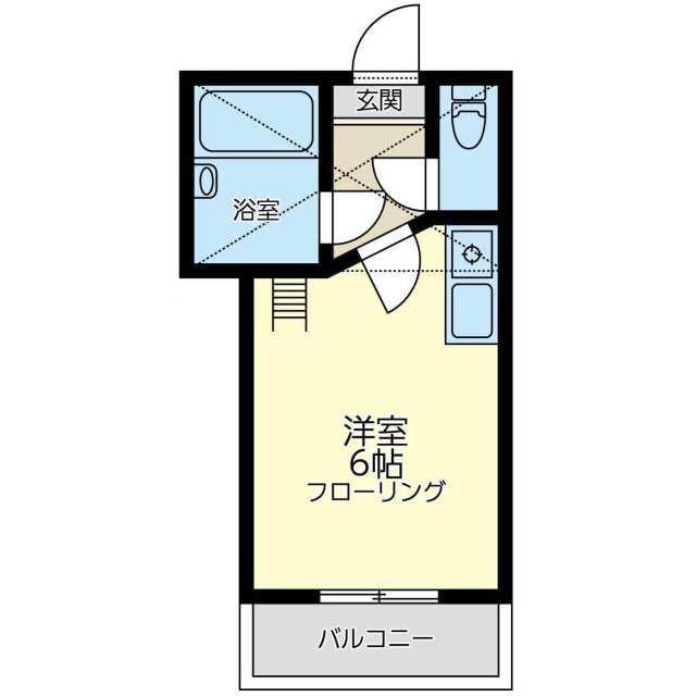 ベルメゾン井土ヶ谷(1K/2階)の間取り写真
