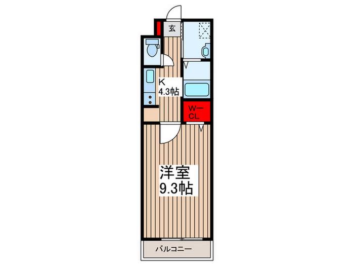 クラリス(1K/2階)の間取り写真
