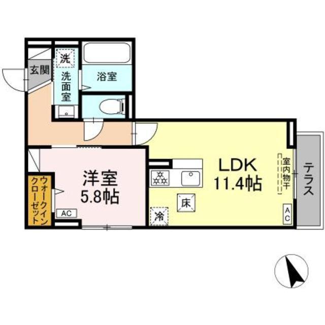 アリエム(1LDK/1階)の間取り写真