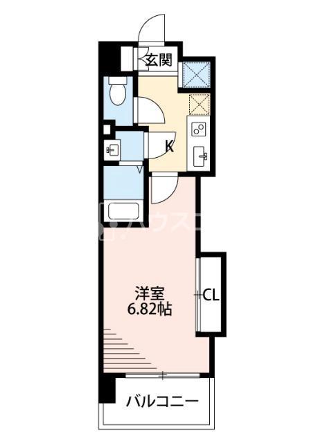 LUXE難波西III(1K/11階)の間取り写真