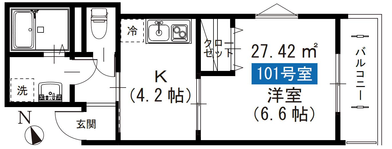 ゴールデンハウス船堀(1K/1階)の間取り写真