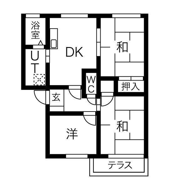 コートビレッジ押沢台(3DK/1階)の間取り写真