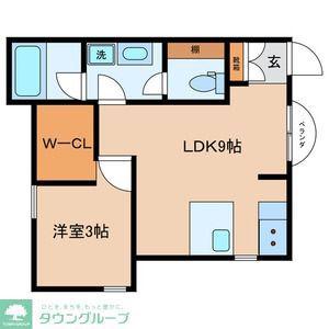 オプサス西新井(1K/1階)の間取り写真