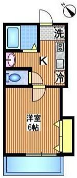 サンモールK(1K/3階)の間取り写真