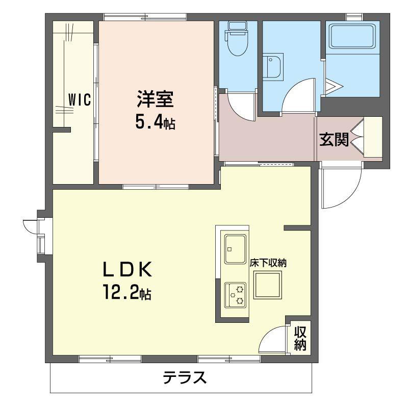 エーデルハイムB(1LDK/1階)の間取り写真