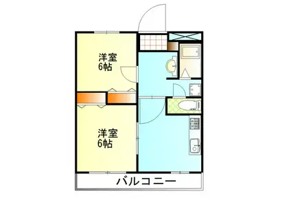 ソプラC(2DK/1階)の間取り写真