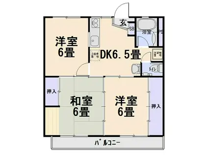 プリンスマンション(3DK/3階)の間取り写真