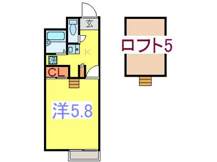 レオパレス城下京町(1K/1階)の間取り写真