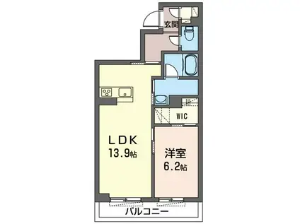 メゾンドキャプテン(1LDK/3階)の間取り写真