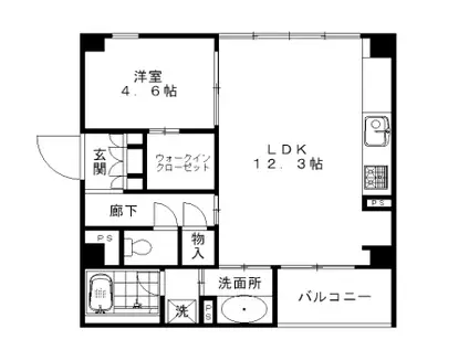 パークホームズ覚王山ウエスト(1LDK/1階)の間取り写真