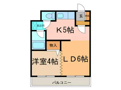ベルトピア帯広II(1LDK/4階)の間取り写真