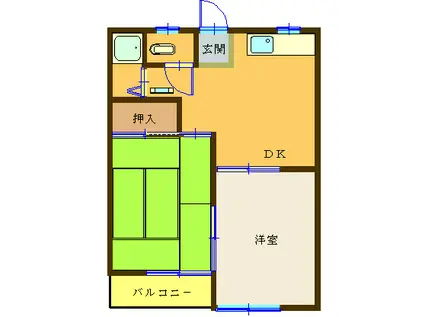 寺田ハイツ(2DK/2階)の間取り写真