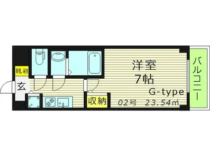 S-RESIDENCE 都島(1K/8階)の間取り写真