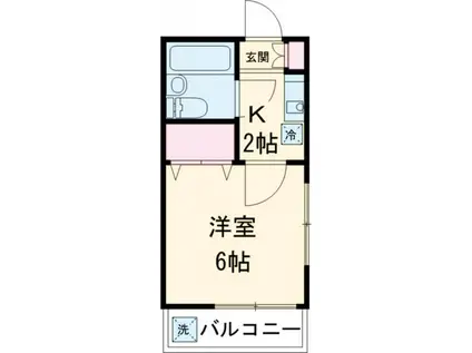 第一三菱荘(1K/2階)の間取り写真