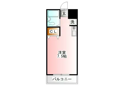 メゾン傘松(1K/1階)の間取り写真