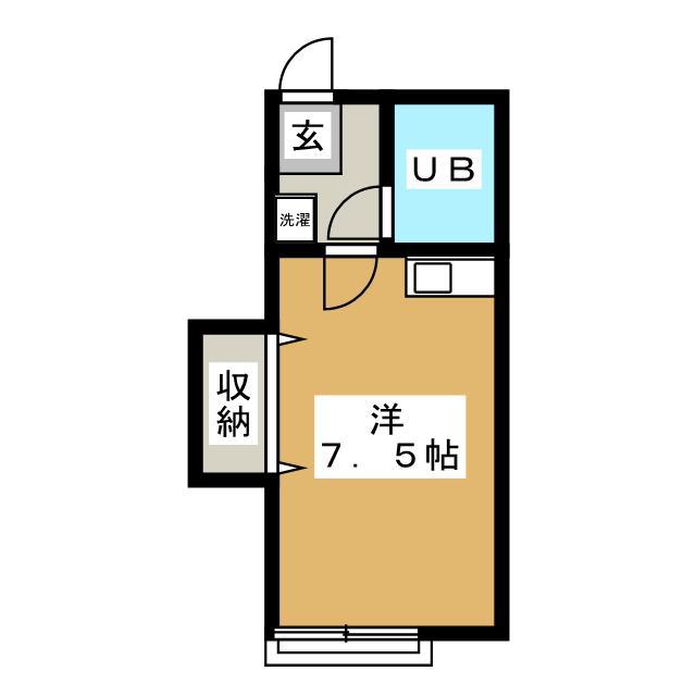 ヴァイルヘンハイム(ワンルーム/2階)の間取り写真