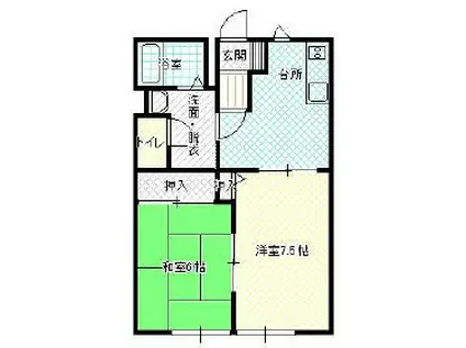 サンパティーク A棟(2K/2階)の間取り写真