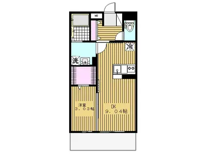 PRECIOUS(1DK/2階)の間取り写真