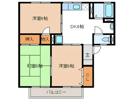 セジュールFUJI(3DK/2階)の間取り写真