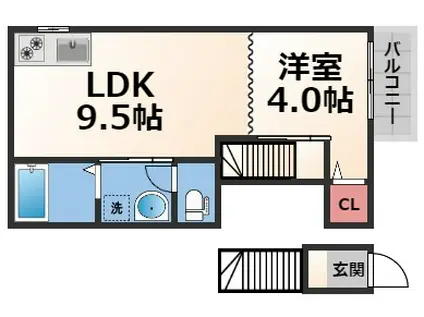 フェリスS&Y(1LDK/2階)の間取り写真