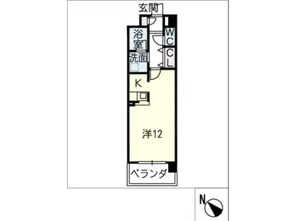 マンション夢想(ワンルーム/3階)の間取り写真