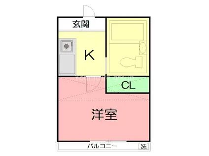 ALBA小田原四番館(1K/2階)の間取り写真
