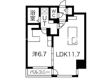 スペチアーレ札幌東(1LDK/7階)の間取り写真