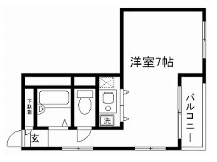 クリーンリビング四条大宮(ワンルーム/5階)の間取り写真