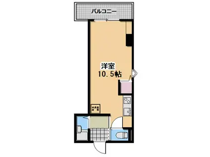 若杉ロイヤルマンション(ワンルーム/1階)の間取り写真