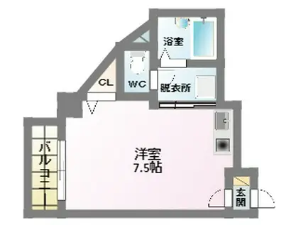 ラシーヌ山坂(ワンルーム/4階)の間取り写真