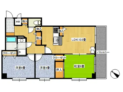 ウィンビュ中央林間南(3LDK/3階)の間取り写真