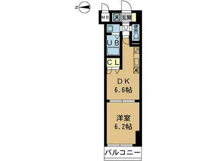 GRAMERCY JUSO-HIGASHI 1ST(1DK/9階)の間取り写真