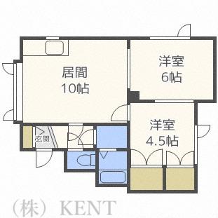 SKマンション(2LDK/3階)の間取り写真