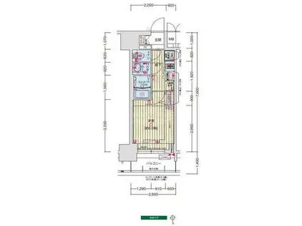 プレサンス葵デュリス(1K/3階)の間取り写真