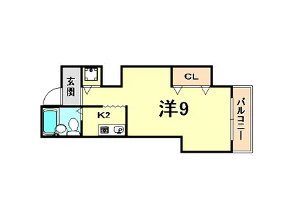 戎グリーンハイツ(1K/2階)の間取り写真