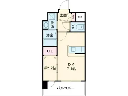 YSP八幡(1DK/1階)の間取り写真