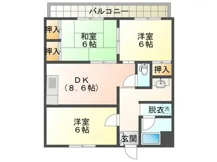 ロイヤルハイム(3DK/3階)の間取り写真