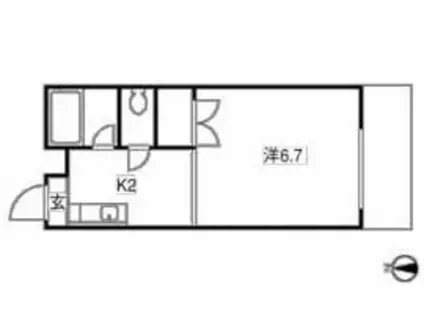 みどりハイツ(1K/3階)の間取り写真